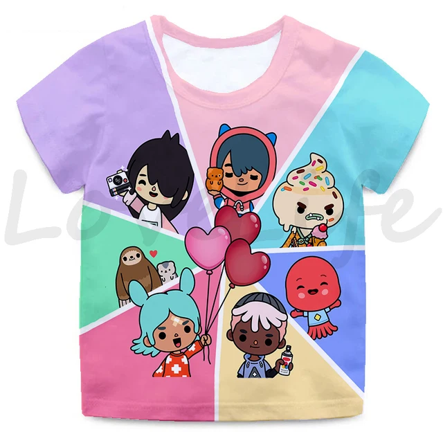 Girls/boys Game Toca Boca And Gacha Life World Cartoon Graphic Printed  T-shirt Kids Comfy Versatile Summer Short Sleeved Clothes - Family Matching  Outfits - AliExpress