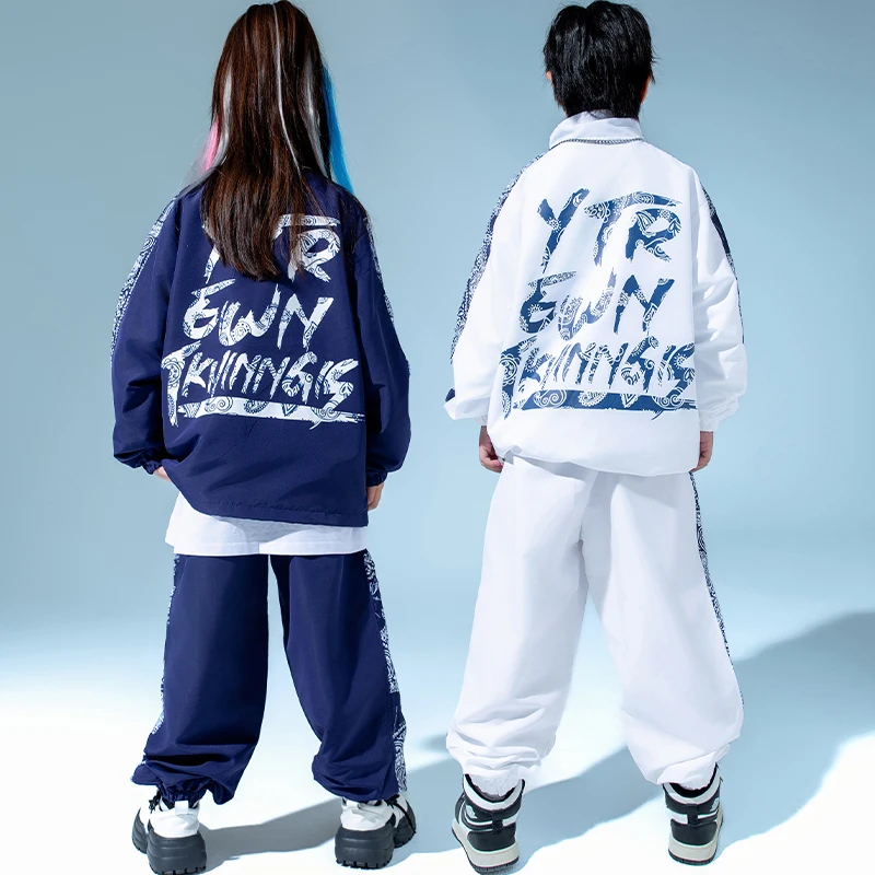 Boys Hip Hop Clothes Jazz Dance Outfits Sport Suit Kids Loose Tops Pants Girls Jazz Dance Wear Kpop Practice Clothing BL1