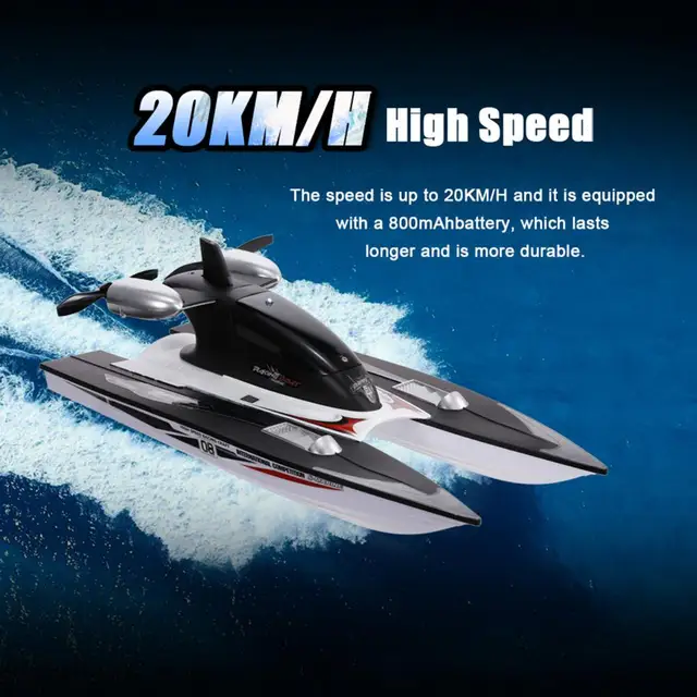 1 Set Eco-friendly 2.4G Remote Control Speedboat Yacht Toys USB Charging RC Boat Toy Capsize Protection Children Gift 3