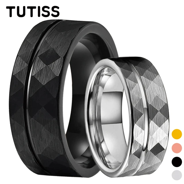 Coastal Jewelry Two Tone Grooved Comfort Fit Stainless Steel Ring