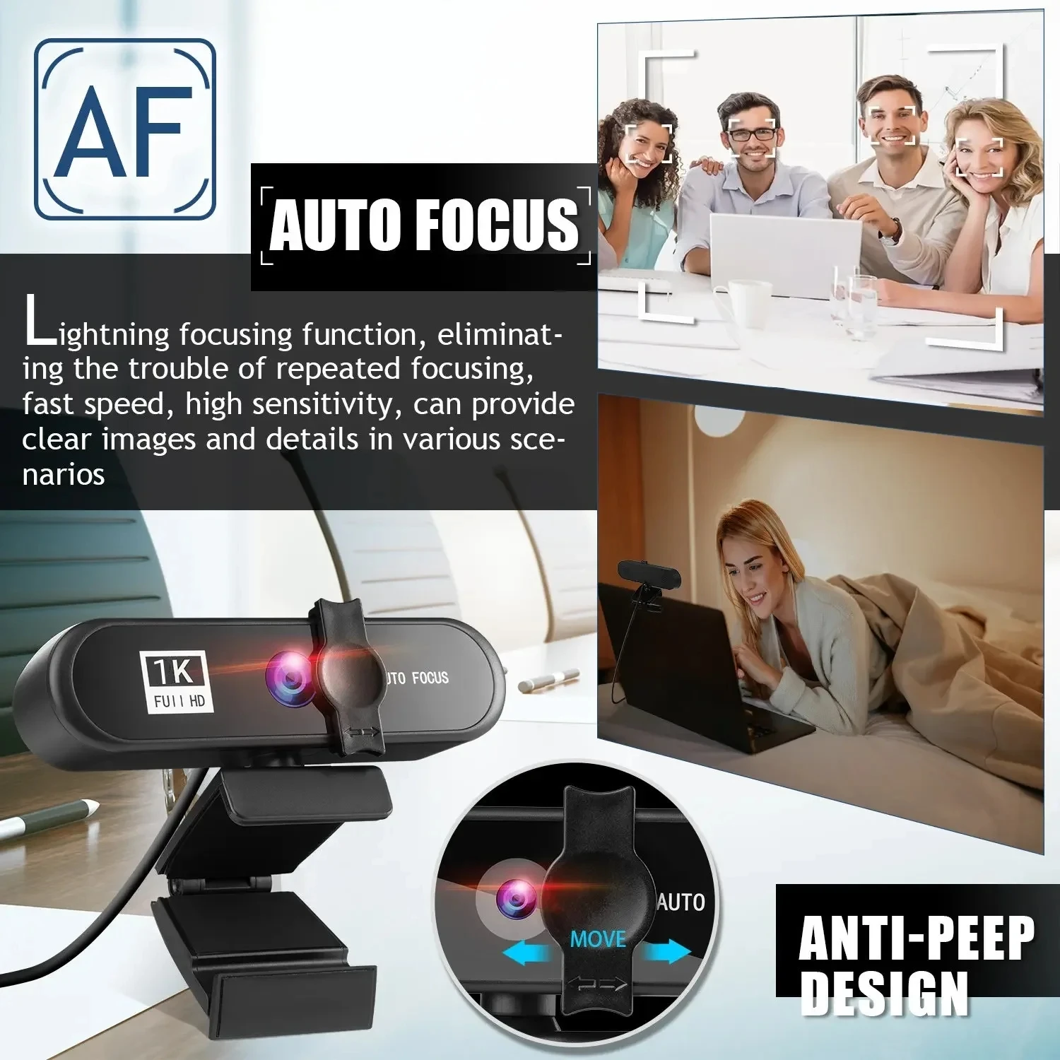 1K Full HD Mini Webcam With Mic Automatic Focus Online For Computer PC Laptops Portable Live Video Streaming 30fps pc webcam pc web camera computer camera