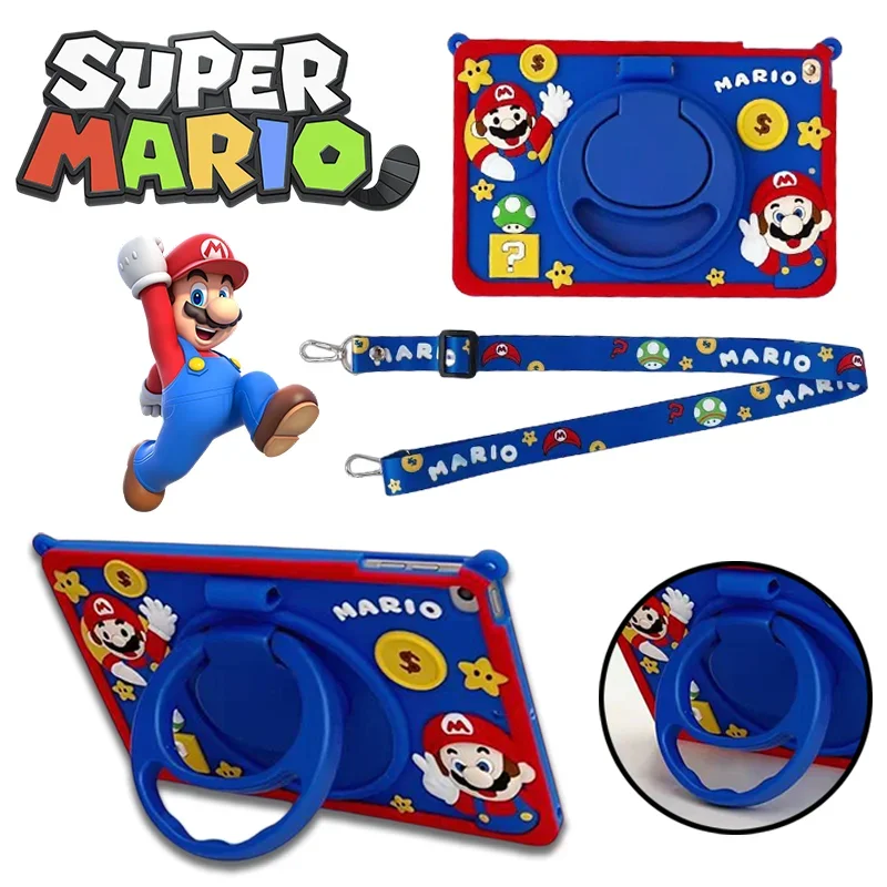 Super Mario Cartoon Tablet Case for Ipad 10.2 10.5 7th 8th 9th Pro11 Ipad Stand Cover Mini 6 Air 1 2 3 4 5 9.1 10.5 Soft Shell