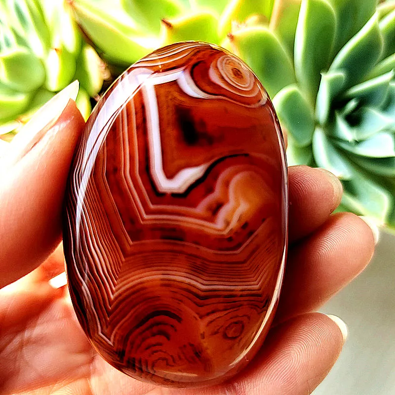 Natural Silk Agate Sardonyx Agate Palm Stones playthings Small Stones And Crystals Healing Crystals