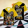 Beer Darts Graphic Short Sleeve Shirts For Men Clothes Casual Bar Party Lapel Blouse Dart Club Button Shirt Sport Team Male Tops 5