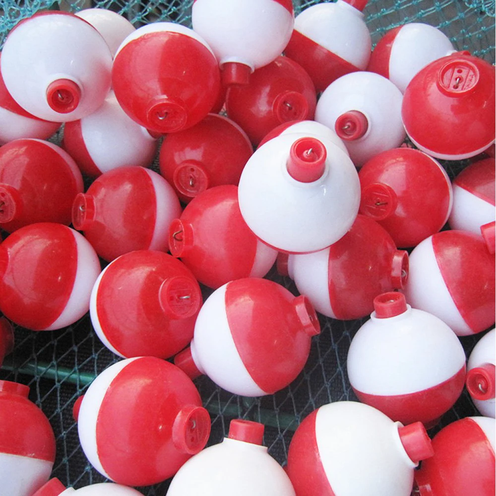 10PCS Eva Snap-on Fishing Floats Fishing Tackle Red And White ABS