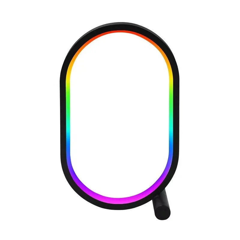 창의적인 RGB 데스크탑 무드등, 침실용 원형 침대 옆 야간 조명, 색상 변경 게이밍 데스크탑 램프