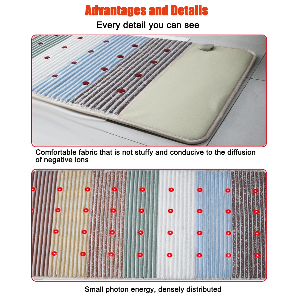 PEMF Photon Mat Jade Negative Crystal Energy Pressure Far Infrared Heating Magneticfield Pad Kristrallmatte Yoga Pain Relieve