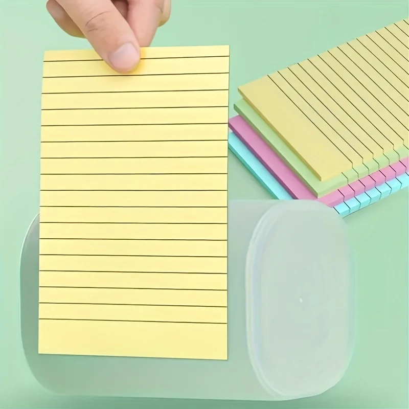 1pc 100pcs Mixed Color Line Sticky Notes, Stickers - Self-Adhesive, Easy-to-Use Markers for School Supplies, Office Organization