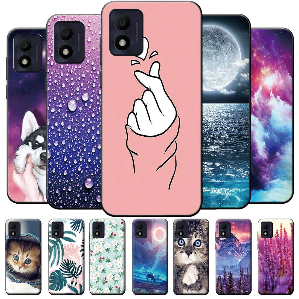 For Alcatel 1B 2022 Case Alcatel 1B 2022 Cover Painted Luxury Silicone Soft Back Cover For Vodafone Smart P12 Case Fundas Coque