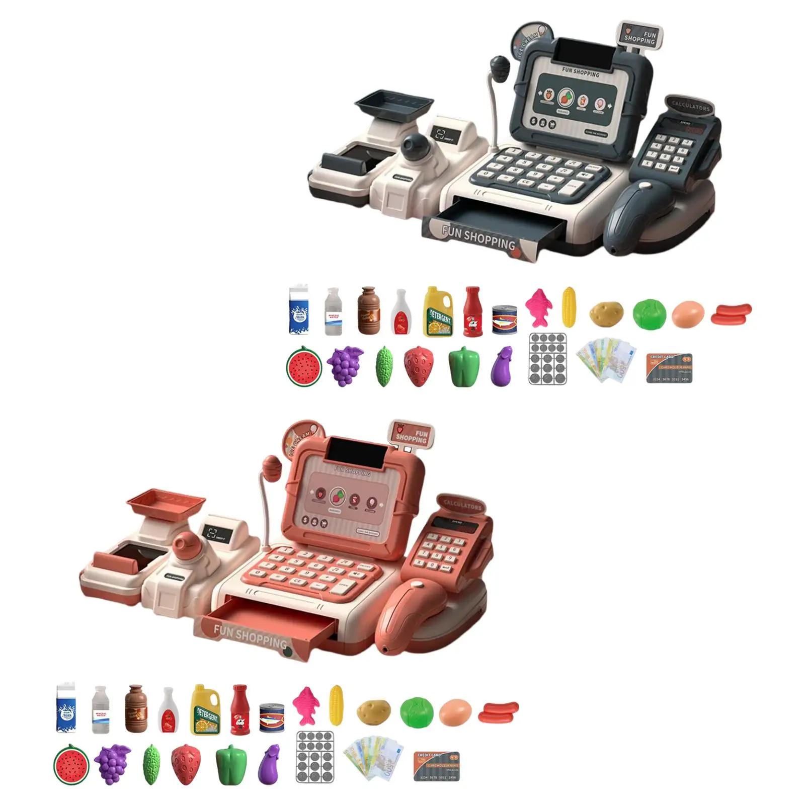 

Kids Pretend Play Toy Supermarket Cashier with Lights and Sounds for Girls