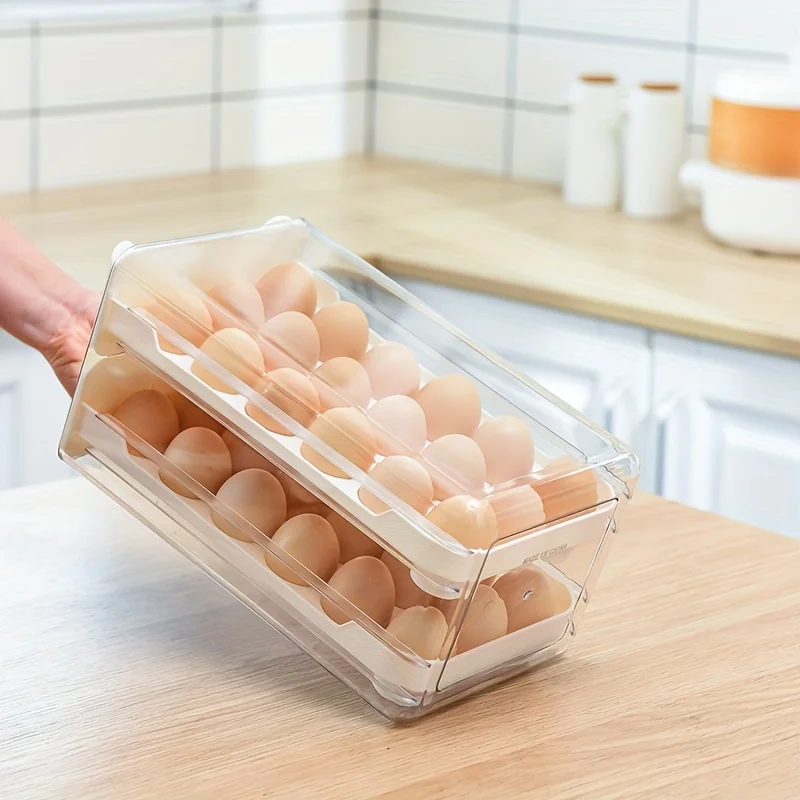 18/36 Compartment Box Of Refrigerator Sealed Freshness Storage Organizer Drawer Type Egg Rack Kitchen Accessories_voghion.com
