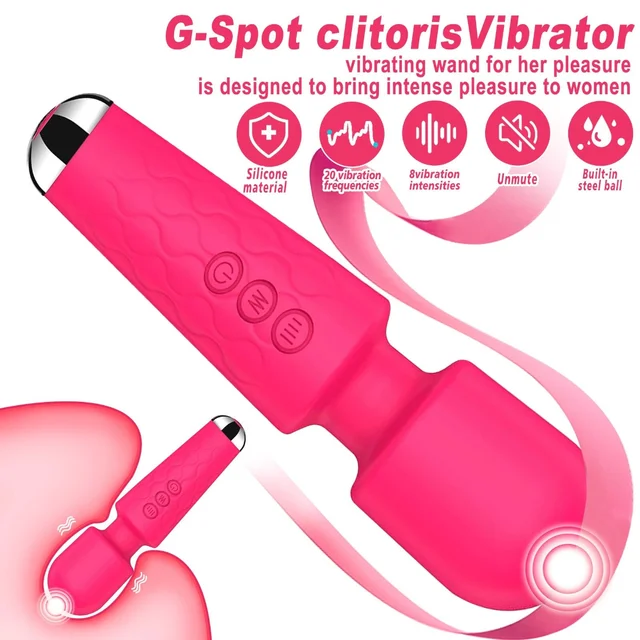 20 Geschwindigkeiten Leistungsstarker AV-Vibrator für Frauen G-Punkt-Klitoris-Stimulator Zauberstab Analdildo Weibliche Masturbation Sexspielzeug für Erwachsene ab 18 Jahren 1