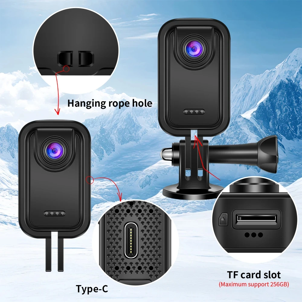 Action caméra ultra compacte portable pour moto et vélo vlogging_voghion.com