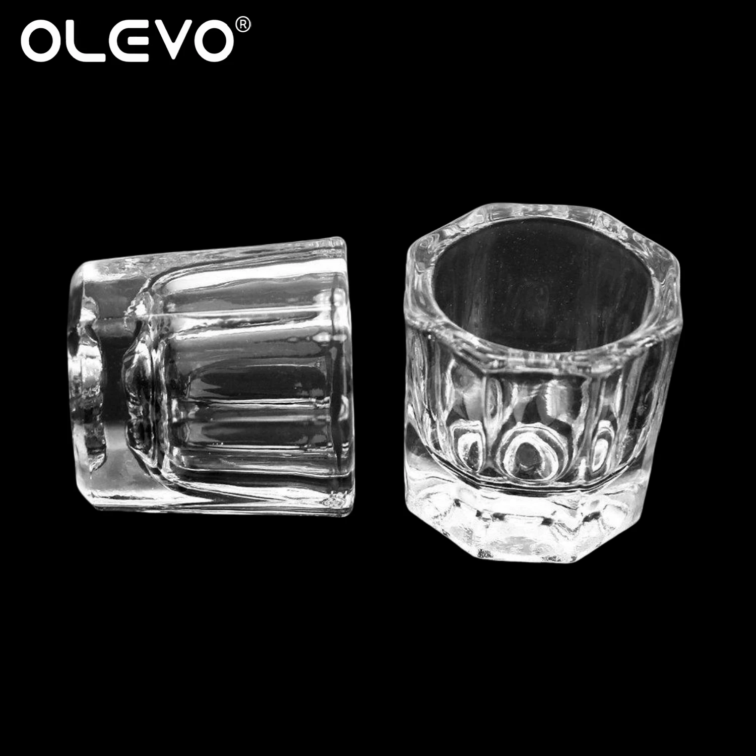 4-Piece Crystal Glass Dappen Dish Set for Dental and Nail Art Applications
