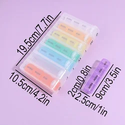 Portable 7 - Day Multifunctional Pill Organizer with Spring Pop - Up Compartments (Multicolor)