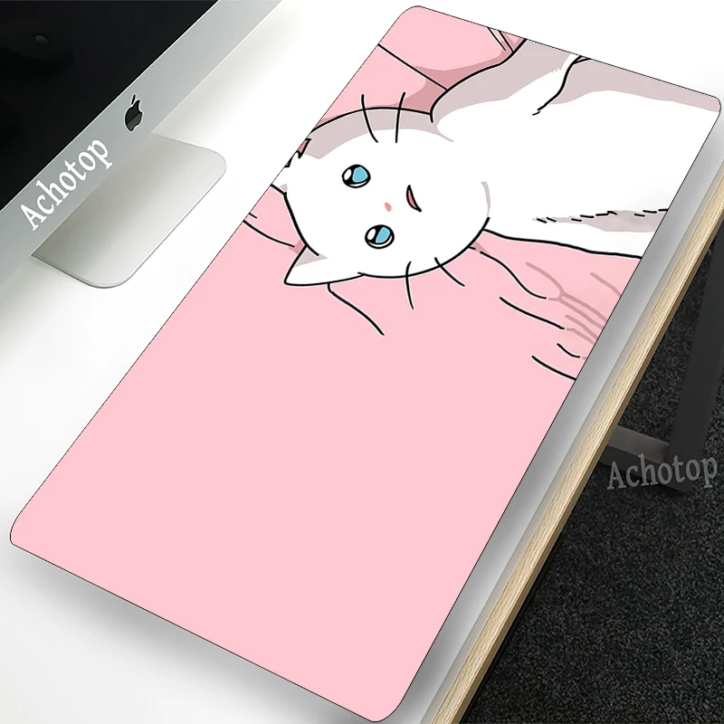 

XL Pretty Mouse Pads Large Mouse Pad Kawaii Mouse Mat Cute Computer Mousepad Rubber Mause Pad Pink Cat Keyboard Desk Play Mats