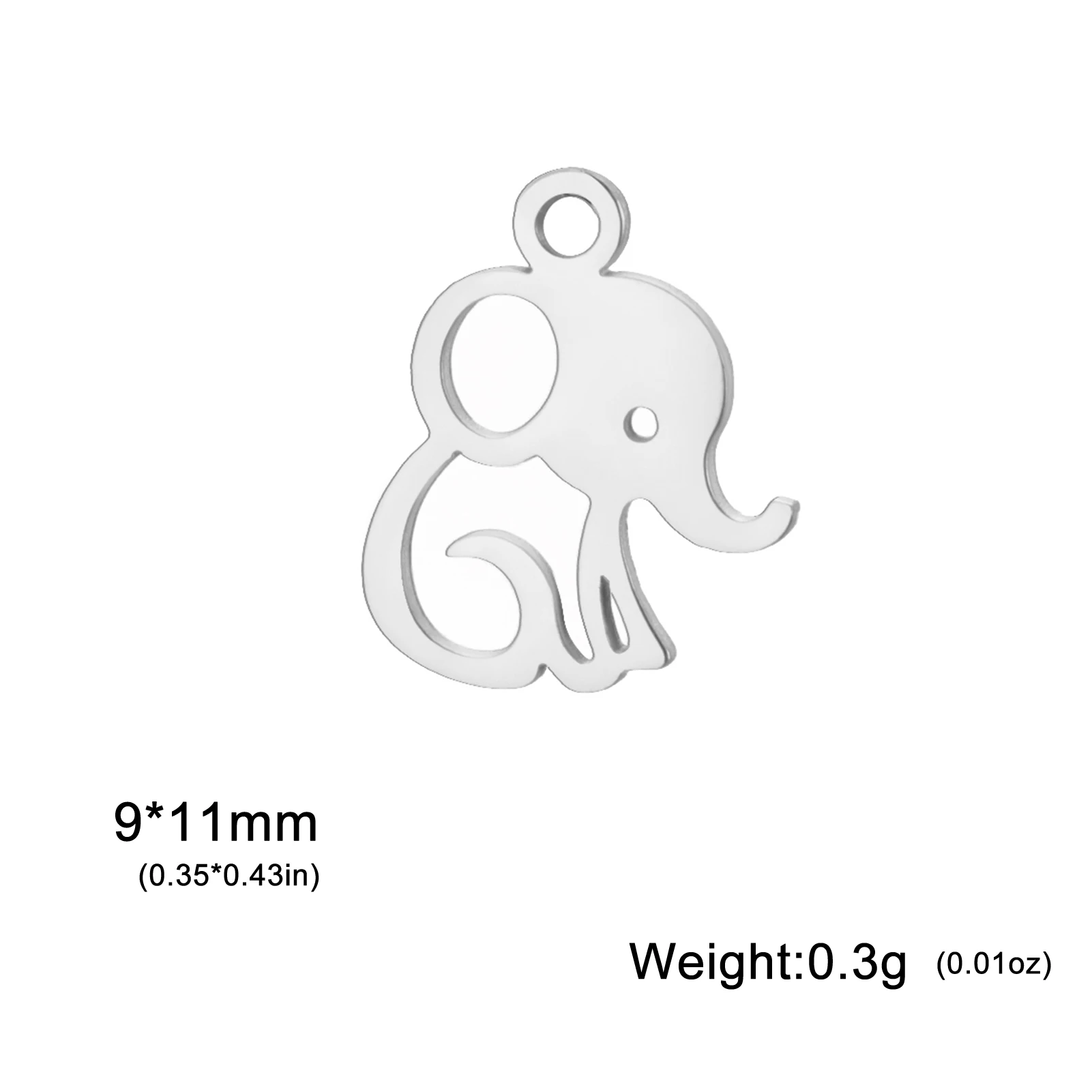5pcs/Lot Stainless Steel Tiny Elephant Pendant Animals Charms For Jewelry Making Diy Women Necklace Bracelet Accessory – Detail 7
