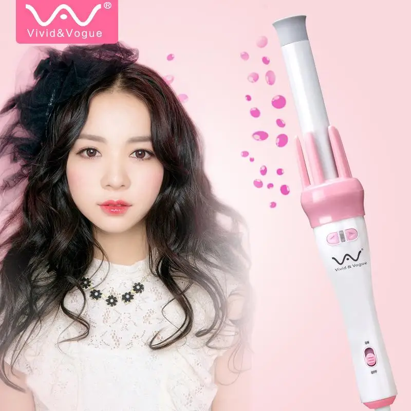 Vivid&Vogue 28mm magic curler set pink automatic curler lazy with free hair clip comb (VAV-022B authentic)