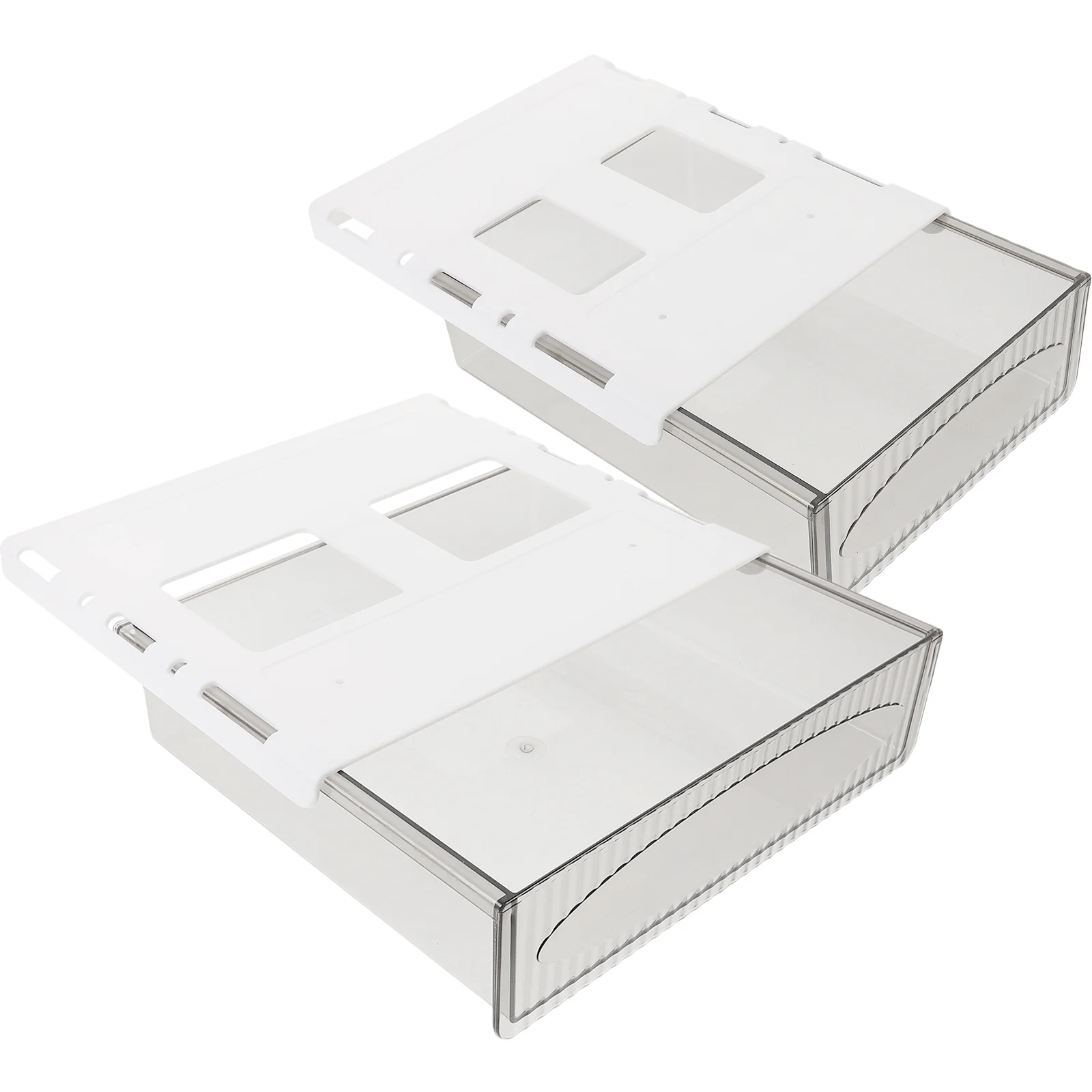 2 Pcs Drawers Desk Storage Organizer Organizers Desktop Box Accessories Plastic Office Organization Shelf