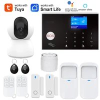 Caméra WIFI système d'alarme GSM sans fil système d'alarme de sécurité anti-cambriolage à domicile Tuya APP contrôle sirène détecteur de mouvement capteur de fumée PIR 1