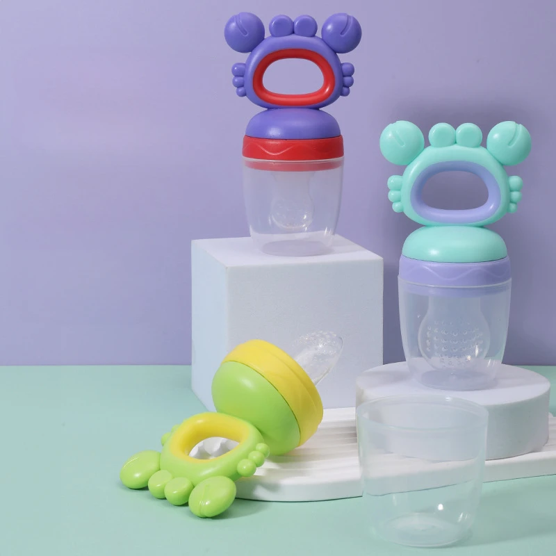 Baby Fresh Fruit Food Feeder with BPA-Free Silicone Pouches Infant Massaging Toy Newborn Infant Vegetable Fruit Food Mills