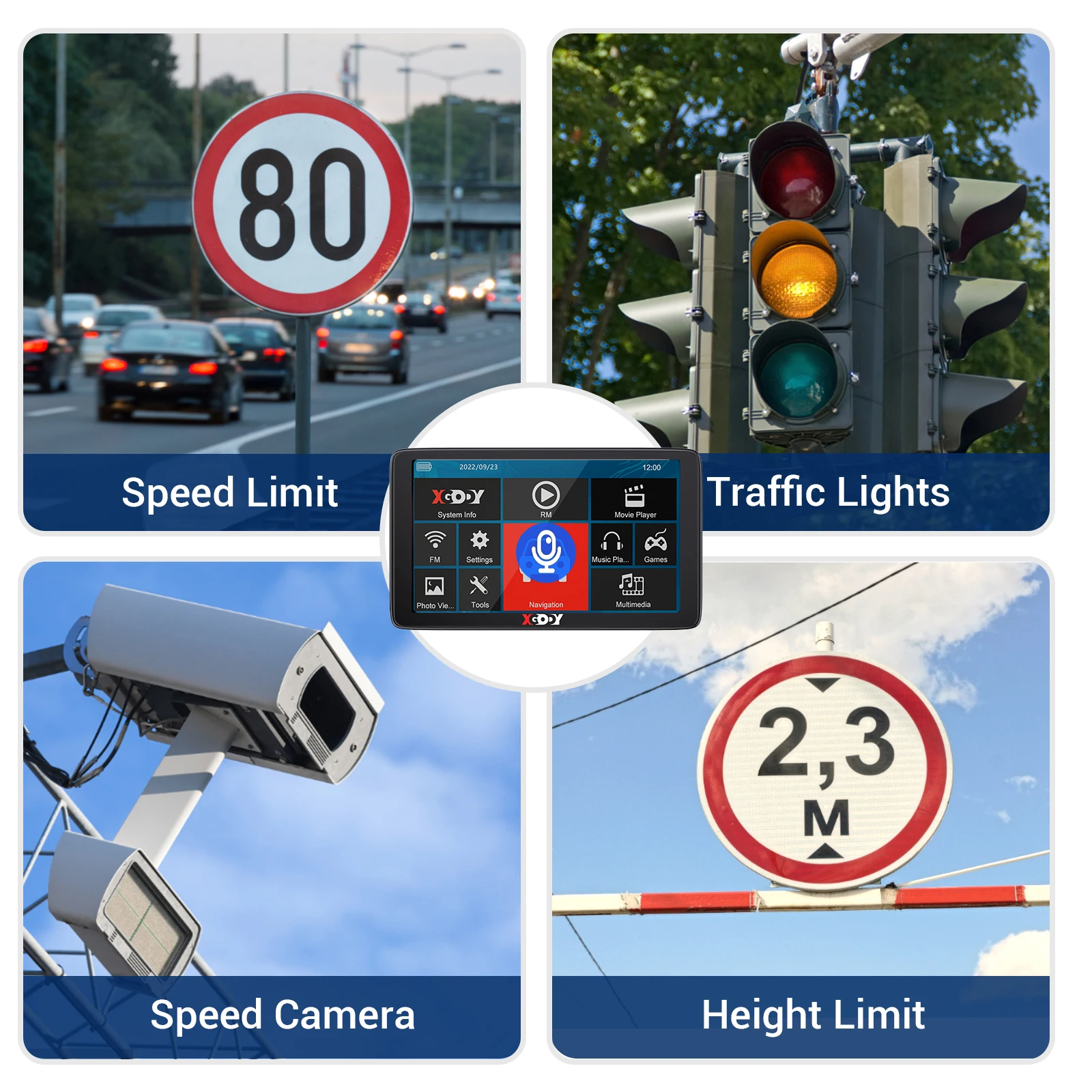 XGODY 7" Car GPS Navigation Truck GPS 256M+8G Navigtor Touch Screen Sunshade Sat Nav Navitel Lastest Europe America Maps