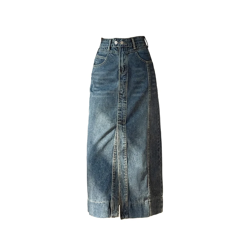 

New Fashion Sexy High Waist Split Denim Skirts Women Spring Summer Autumn Casual Ladies Long Skirt Female Girls Kawaii Clothing
