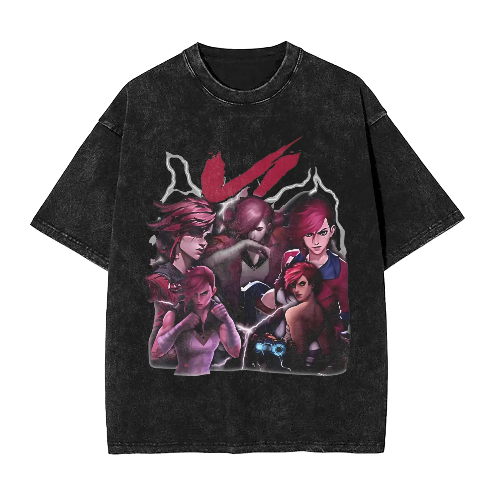 Arcane-Themed Men's Washed Novelty Tee - Short Sleeve Crew Neck 100% Cotton Shirt
