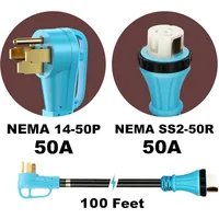 UL Listed 50 Amp 100 Feet RV/Generato  14-50P Male and SS2-50R Twist Locking Female for RV Camper and Generator to House 2
