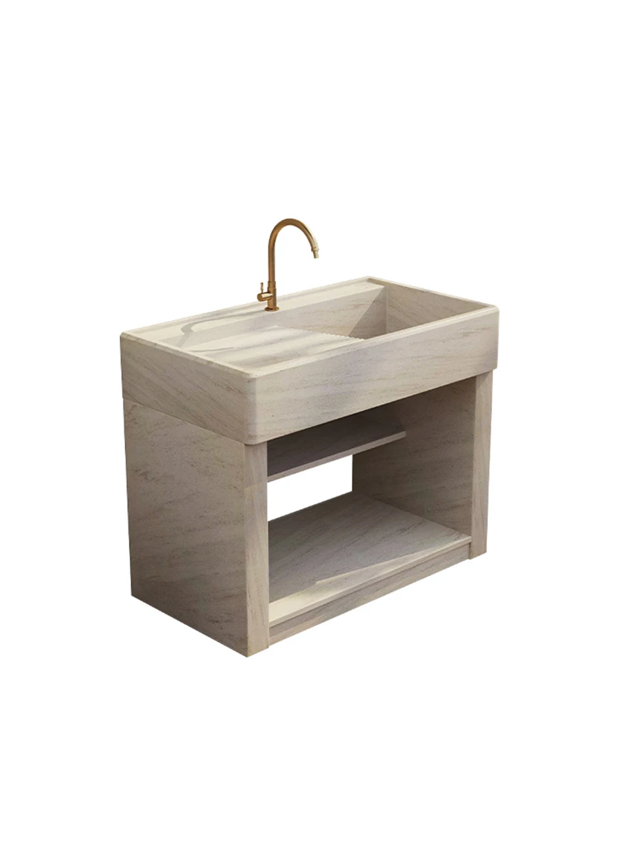 Lavandino In Marmo Con Lavabo, Lavabo Da Esterno, Lavabo Integrato Cortile, Tavolo Lavanderia Per Uso Domestico, Lavello In Pietra Per Esterni