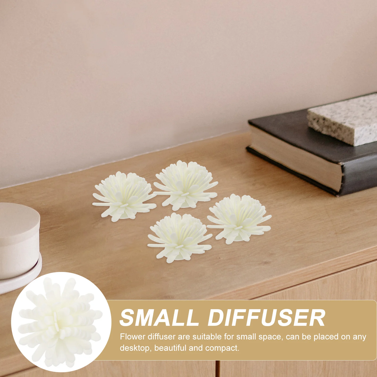 100 Pcs Aromatherapy Flowers Desk Air Freshener Small Artificial Plants Essential Oil Diffusers for Office Bathroom Lasting
