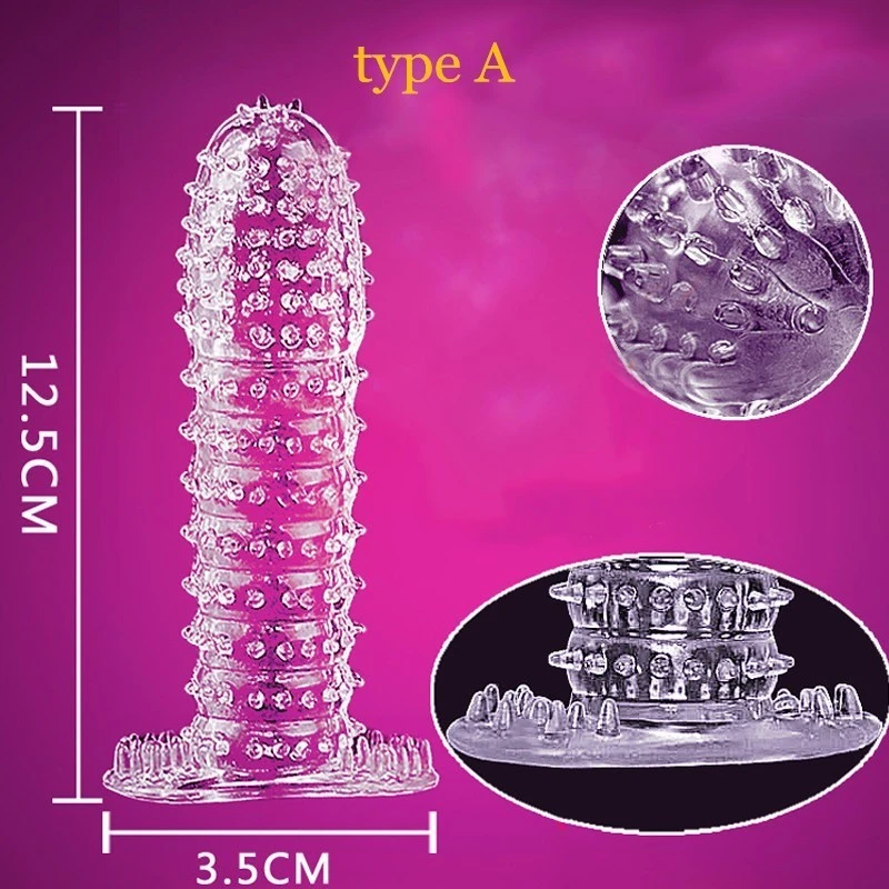 Penis condom 5Pcs reusable condoms male penis extension sleeves sperm lock cock ring dildo cover adult sex toys for men delay ejaculation