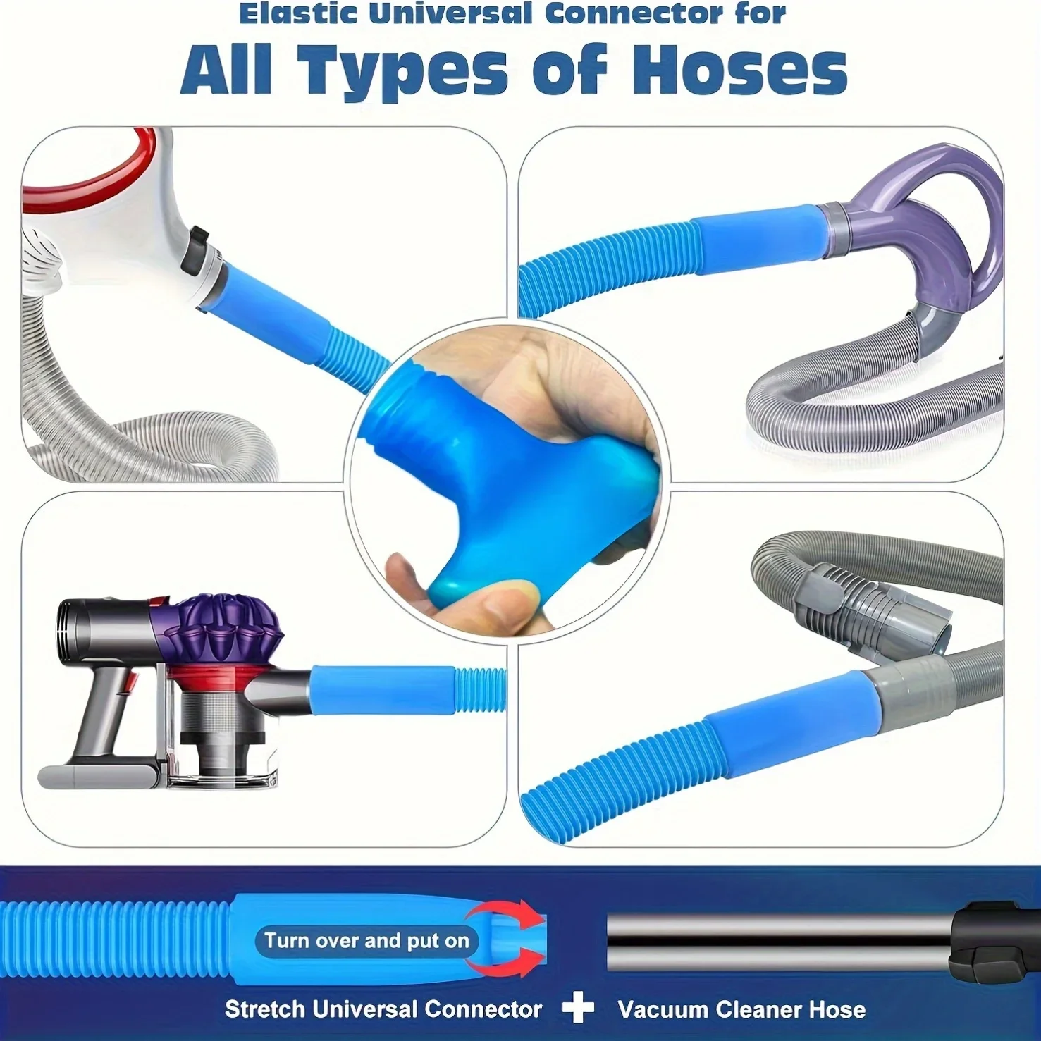 1Pc Drying Machine Exhaust Cleaner Hose - Flexible Yarn with Elastic Connector for Cleaning Vacuum Hose Accessories