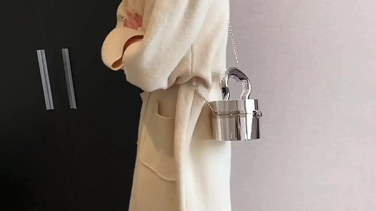 ゴールドボックスハンドバッグファッション光沢のある女性バッグ 