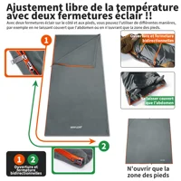 MAPLEAF sac de couchage polaire ultraléger, doublure d'hiver, couverture de Camping chaude, tente par temps froid, drap de voyage 5