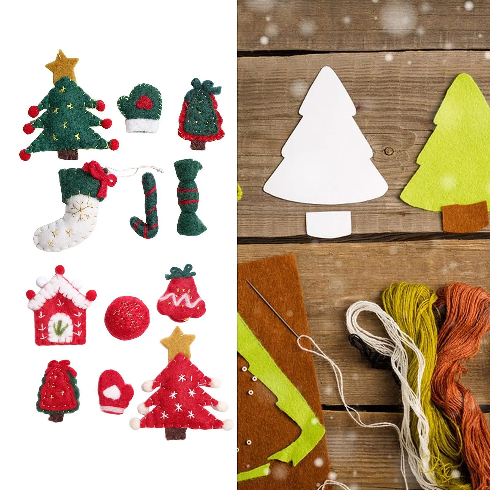 Handmade Felt Christmas Ornaments Christmas Craft Kits for Home Office Sewing Craft Make Your Own Ornament Felt Ornament Kit Handmade Felt Christmas Ornaments Christmas Craft Kits for Home Office Sewing Craft Make Your Own Ornament Felt Ornament Kit