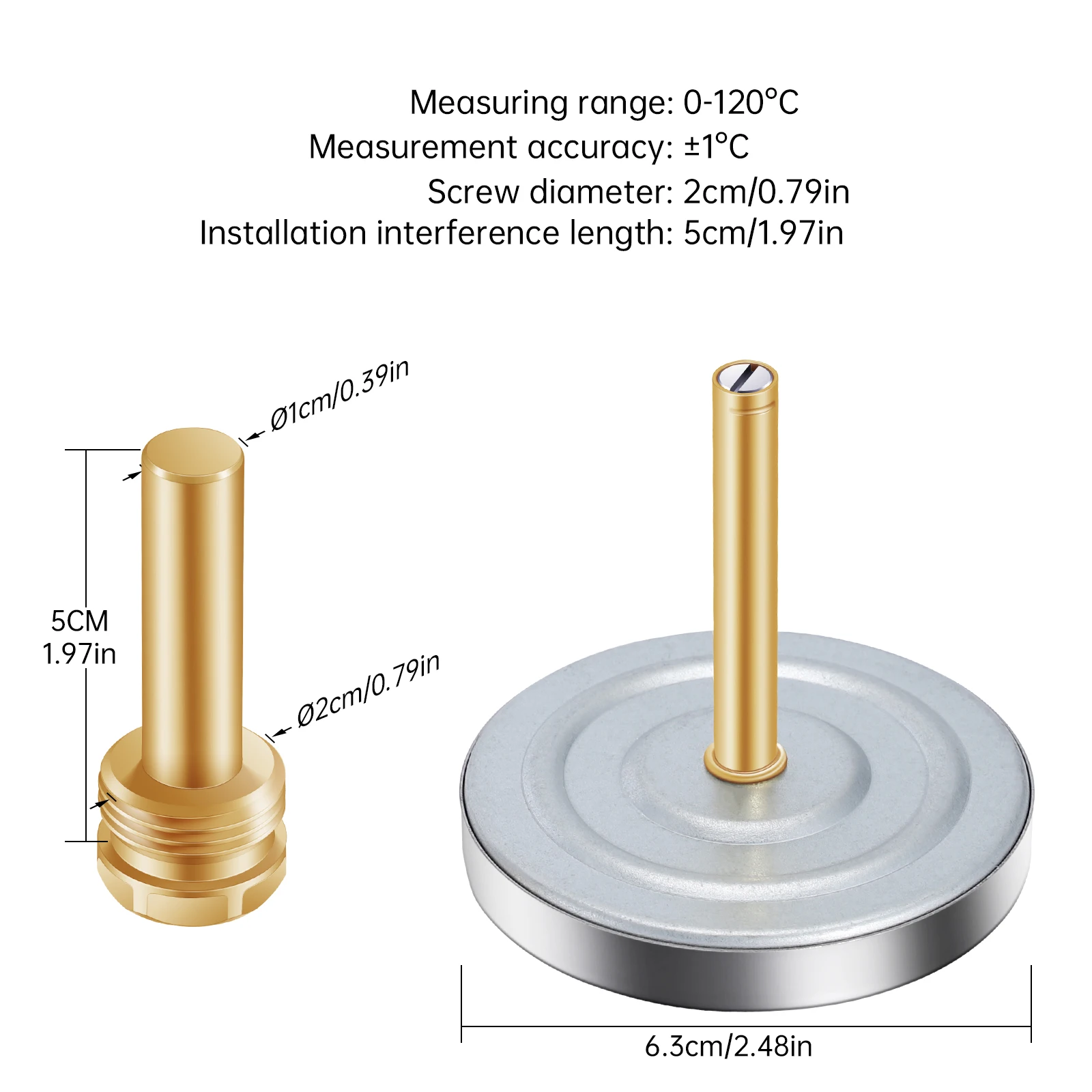 Thermometer Hygrometer Digital Thermometer Temperature And Humidity Meter Food Thermometer Infrared Thermometer Refrigerator Thermometer Soldering Iron Thermometer Plastic Thermometer Hot Water Pipe Waterproof 0-120&deg;C Aluminum 63mm Dial Temp Gauge
