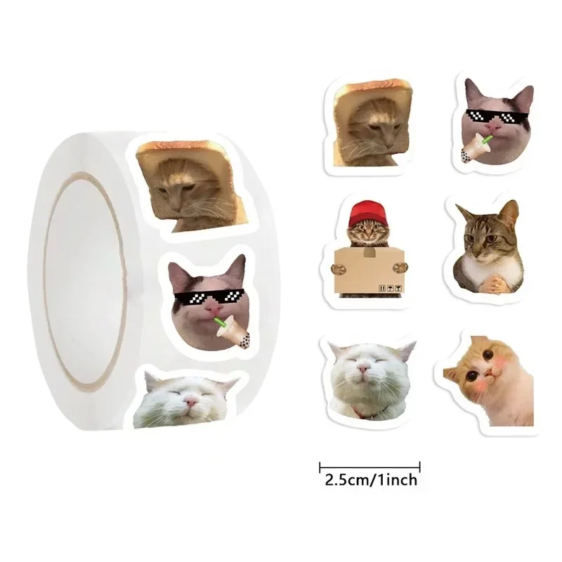 Cute cat stickers displayed in a decorative layout