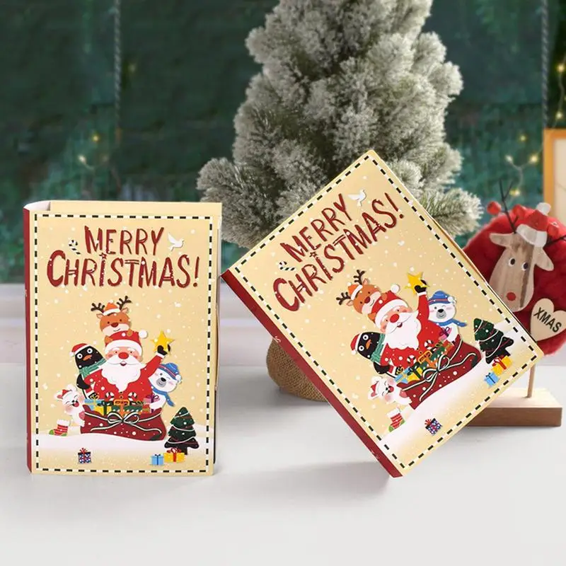 

Book Shaped Christmas Gift Boxes Merry Christmas Decorative Book Box Shape 5pcs Christmas Boxes Santa Claus For Candy Gift