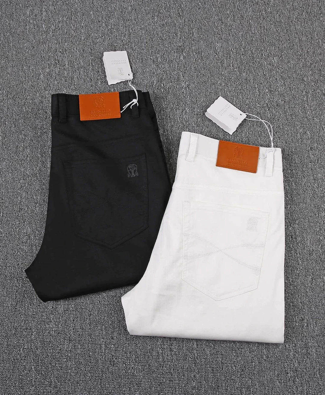 ZEMKY Casual Pants Cotton Men 2024 Spring Summer new Elastic Fashion Size 29-42 Small Straight Leg pants Customized Leather