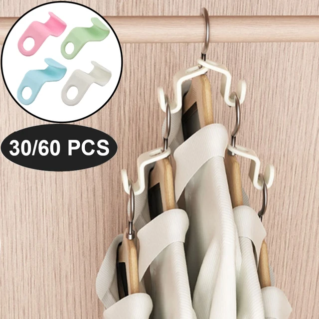 Space Saving Clothes Hanger Connector Hooks  Clothes Organizer Wardrobe  Plastic - Hangers - Aliexpress