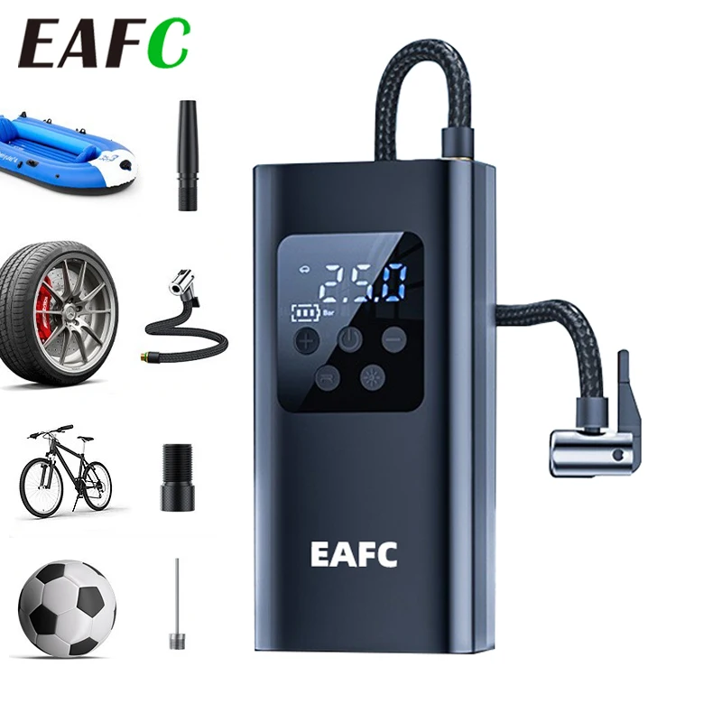 EAFC 150PSI Wired / wireless Air Pump Rechargeable for Car Tires Bike Balls Inflatables Fast Inflation air pump