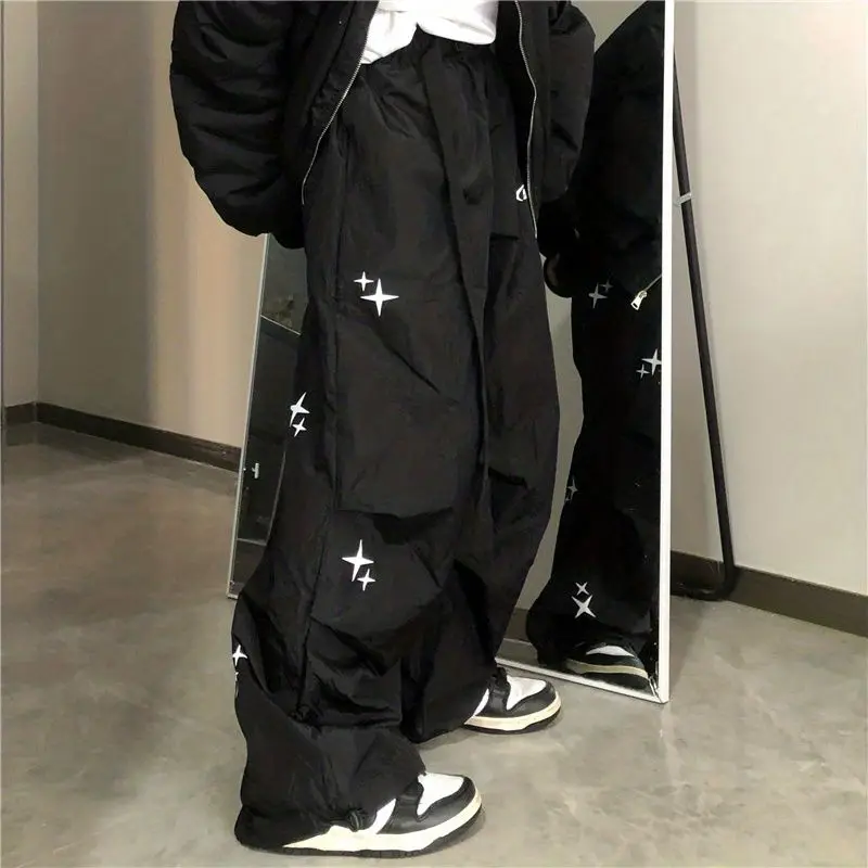 HOUZHOU Harajuku Parachute Pants Women Oversized Cyber Y2k