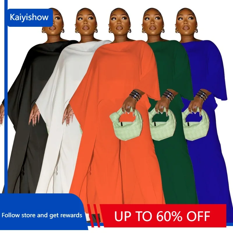 

Autumn Winter African Long Sleeve O-neck White Black Green Blue 2 Piece Top Pant Matching Sets Outfits Dashiki African Clothing