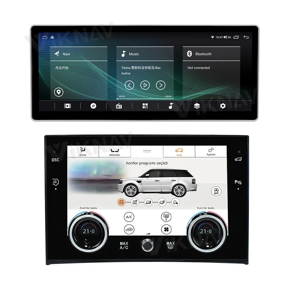 Android Car Radio For Land Range Rover Supercharged Vogue L322 V8 2002-2012 12.3inch LCD Board Stereo Screen With AC Panel