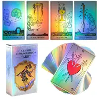 Waite Holographic Tarot Rainbow Cards Deck Flash Card Fortune Telling Divination Oracle Family Leisure Game With PDF Guidebook 2