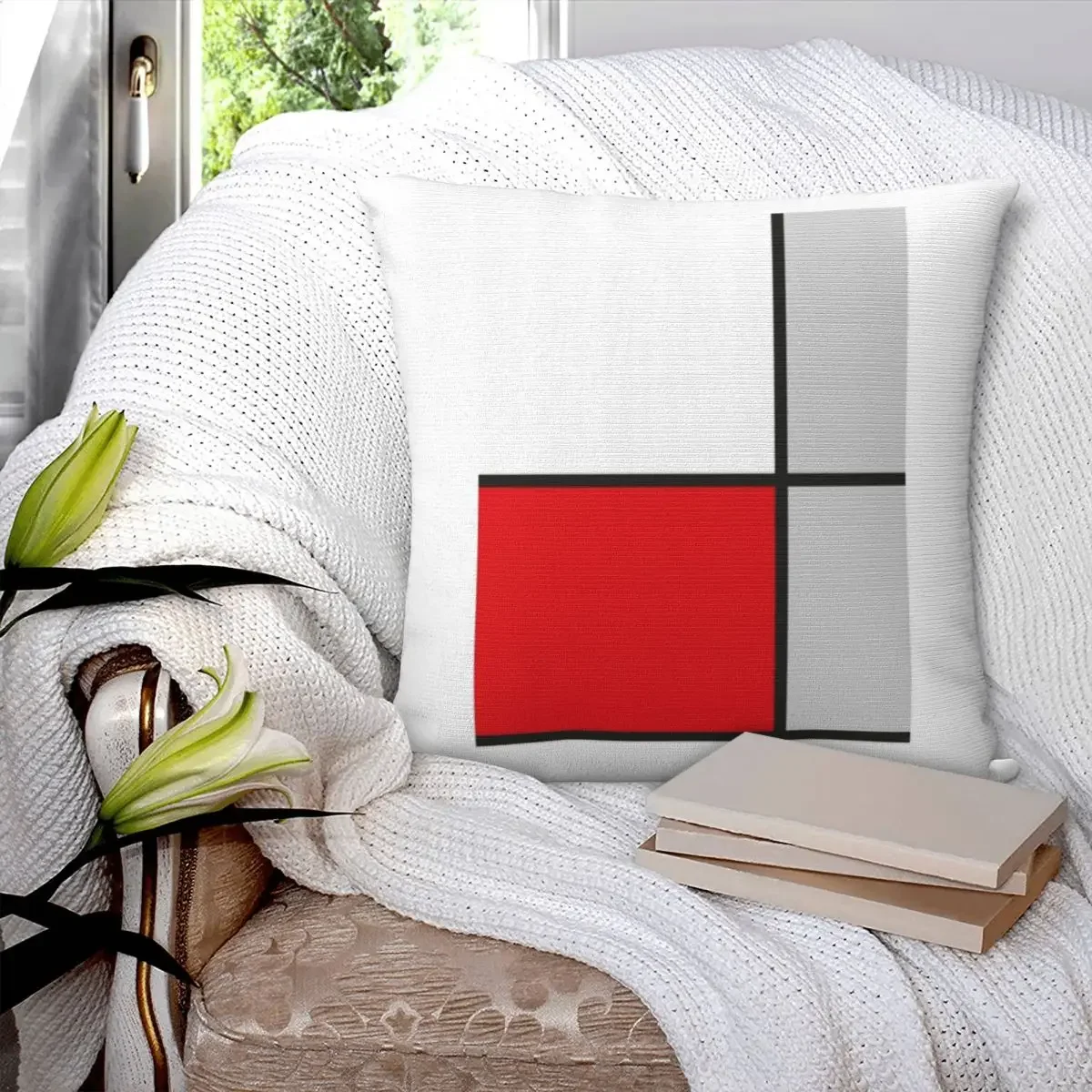 

Квадратная наволочка Mondrian в абстрактном арт-деко, декоративная комфортная декоративная подушка для дома и автомобиля