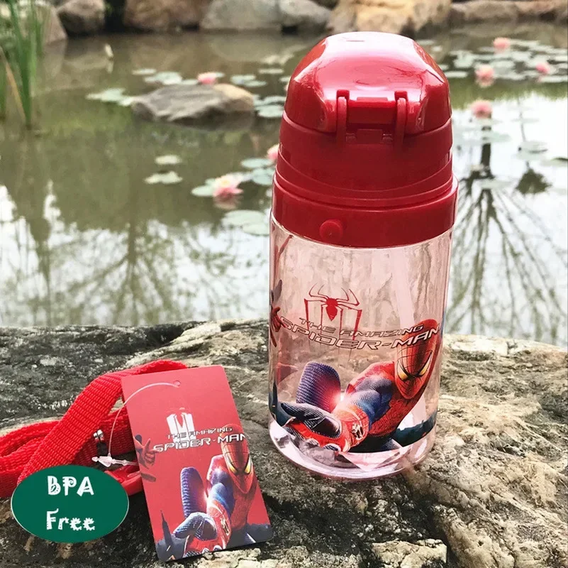 Disney Children's Water Bottle 350ml BPA Free Environmental Protection Leak Proof Cartoon Straw Cup Back with Water Cup Summer
