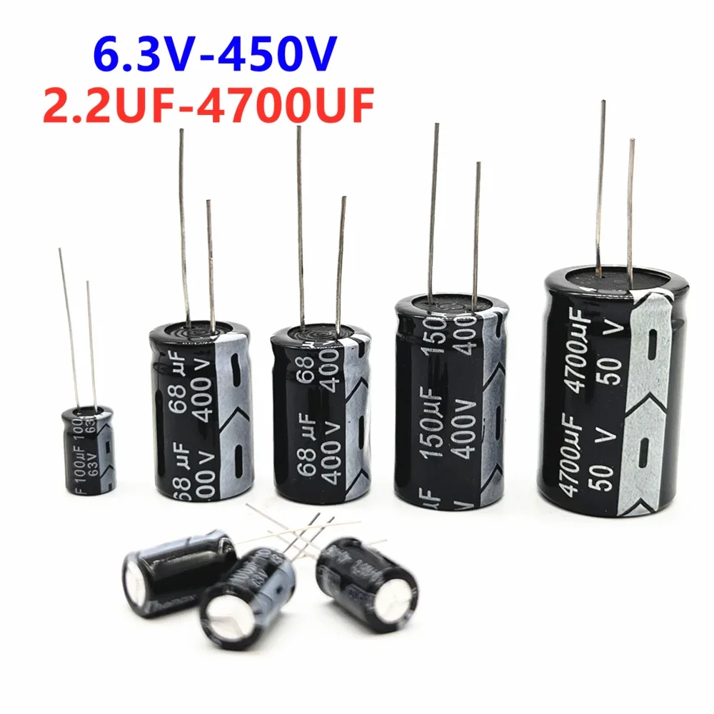 6.3V 10V 16V 25V 35V 50V 400V 450V 1UF 2.2UF 4.7UF 10UF 1000UF 22UF 33UF 47UF 470UF 100UF 220UF Aluminum Electrolytic Capacitor aluminum capacitor