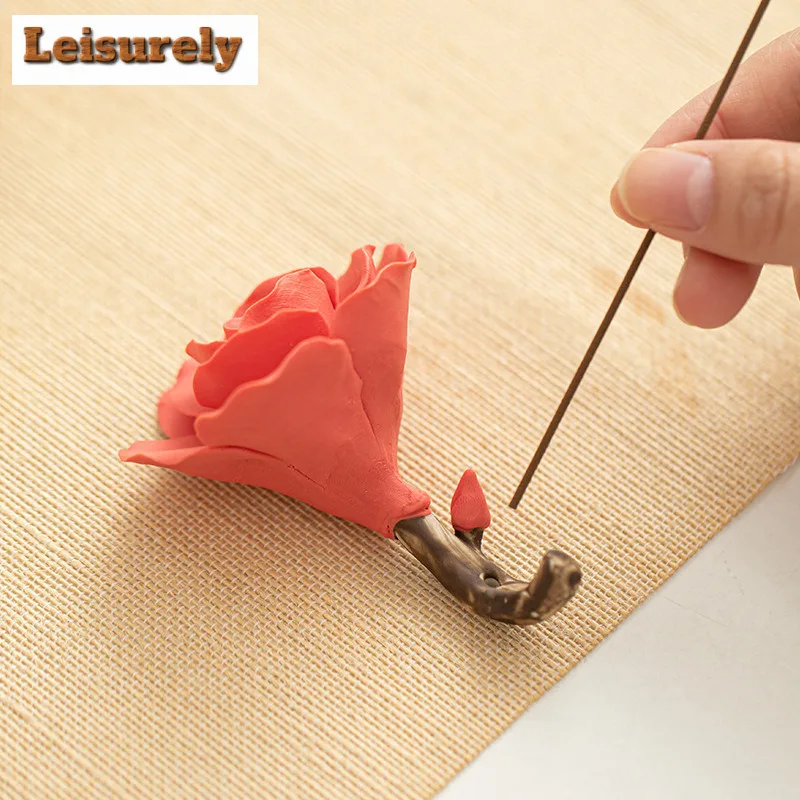Rose Incense Holder Diffuser Incense Burners Aromatherapy Scented Aromatic Candles Censer Tea Services Accessories Ornaments